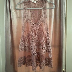 Boho Lace Top Cover Up M/L